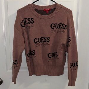 GUESS Women's Tan Logo Sweater
